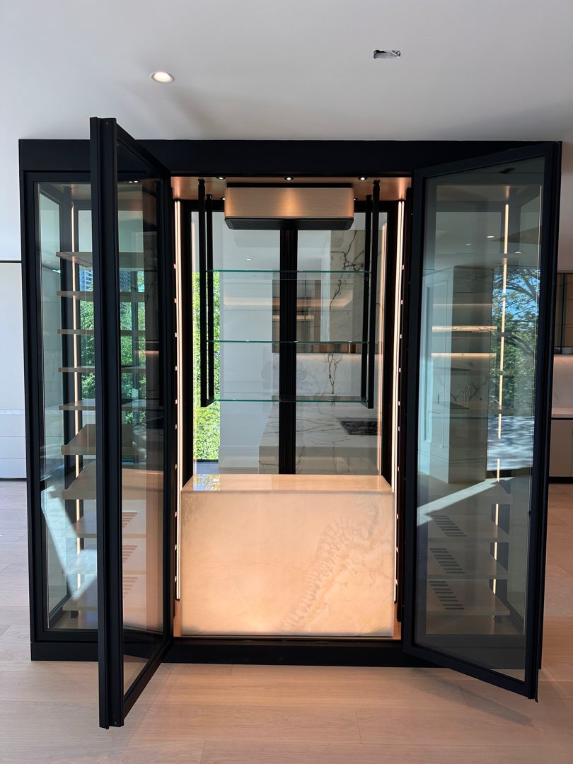 integrated wine and stone display
